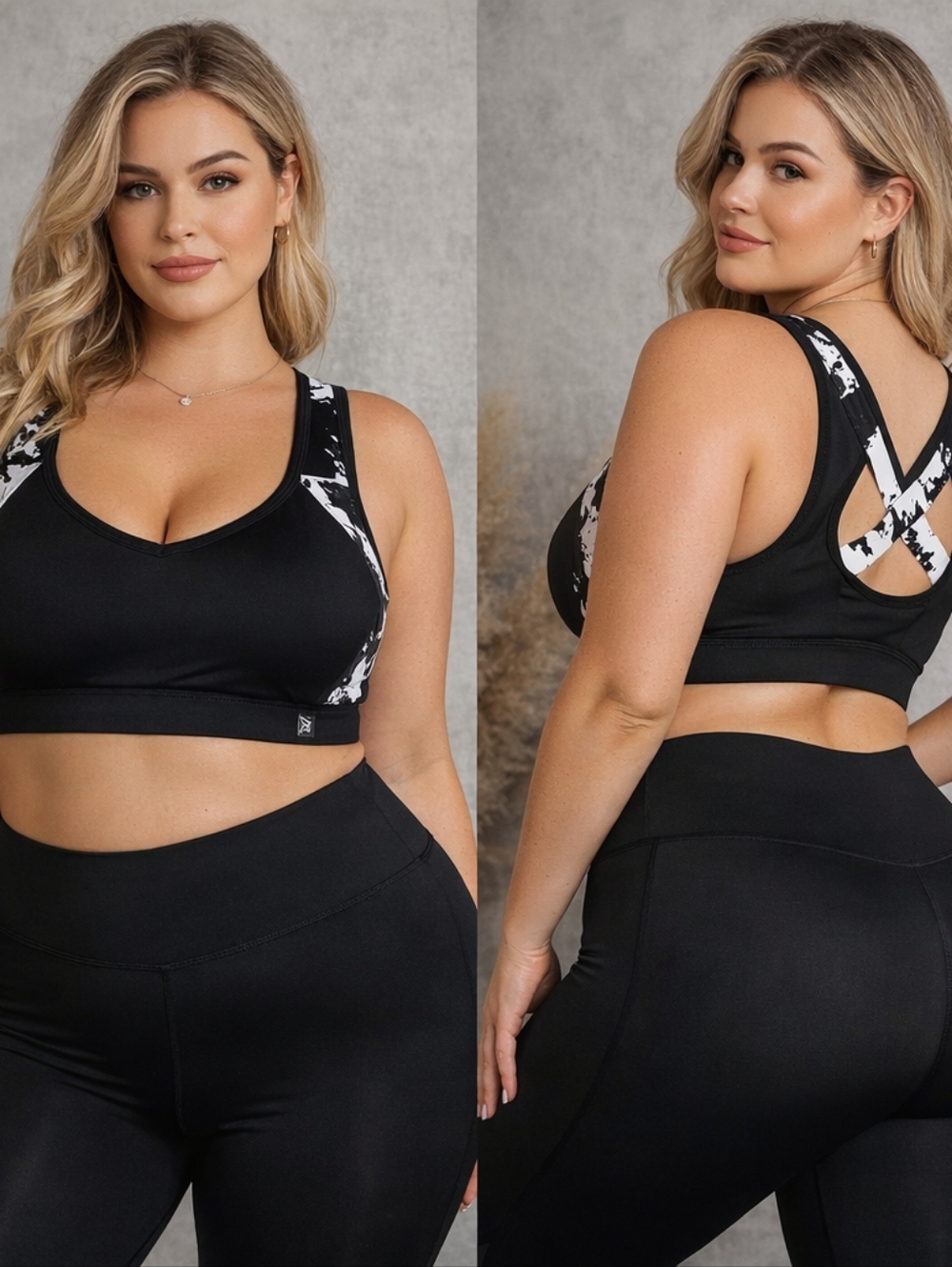 Yvette High-Impact Sports Bra 48DDD Black Crisscross Back Athletic Bra NWTDescr